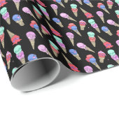 Fun Melty Summer Goth Skull Ice Pastellschwarz Geschenkpapier (Rolleneckpunkt)