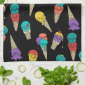 Fun Melty Summer Goth Skull Ice Schmuck schwarz Geschirrtuch (Gefaltet)