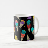 Fun Melty Summer Goth Skull Ice Schmuck schwarz Kaffeetasse (VorderseiteRechts)