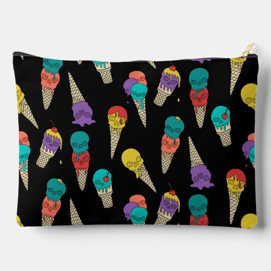 Fun Melty Summer Goth Skull Ice Schmuck schwarz Zubehörtasche (Rückseite)