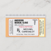 Fun Memable Prescription Medical Business Card Visitenkarte (Vorderseite)