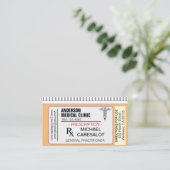 Fun Memable Prescription Medical Business Card Visitenkarte (Stehend Vorderseite)