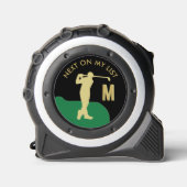 Fun Men Golf Theme Name Monogram Maßband (Vorderseite)