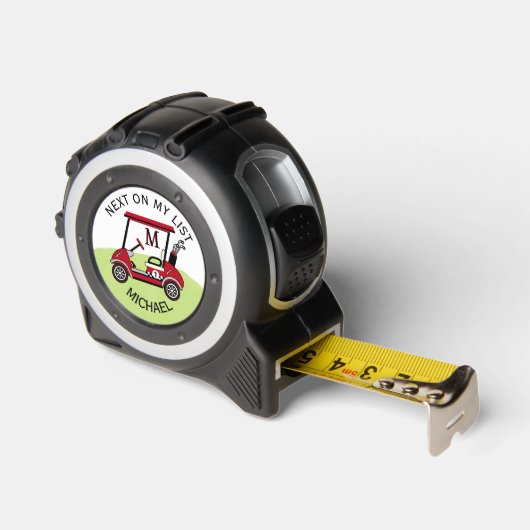 Fun Men Golf Theme Name Monogram Maßband (Winkel)