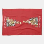 Fun Meowy Catmas Katzen Weihnachtsbaum Custom Geschirrtuch (Horizontal)