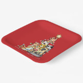 Fun Meowy Catmas Katzen Weihnachtsbaum Custom Pappteller (Gewinkelt)