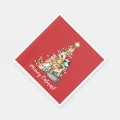 Fun Meowy Catmas Katzen Weihnachtsbaum Custom Serviette (Ecke)