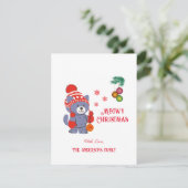 Fun Meowy Weihnachten Niedlich Cat Weihnachtsgrüße Karte (Stehend Vorderseite)