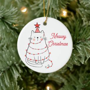 Fun Meowy Weihnachts Cat Ornament