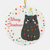 Fun Meowy Weihnachts Cat Ornament (Vorne)