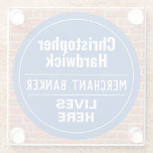 Fun Merchant Banker Wall Plaque Stil Glasuntersetzer (Rückseite)