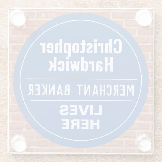 Fun Merchant Banker Wall Plaque Stil Glasuntersetzer (Rückseite)