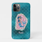 Fun Mermaid in Deep Aqua in einer rosa Muschel Case-Mate iPhone Hülle (Rückseite)