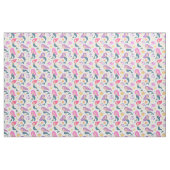 Fun Mermaid und Fischmuster auf Weiß Stoff (Yard (91,4 cm))