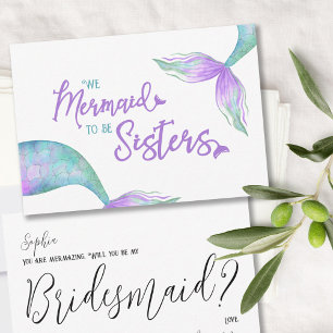 Fun Mermaid zum Sisters Bridesmaid Vorschlag Card