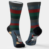 Fun Merry + Bright Customizable Donkey Blue Grey  Socken (Gewinkelt)