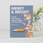 Fun Merry & Bright Holiday Feiertagskarte (Stehend Vorderseite)