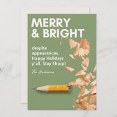 Fun Merry & Bright Holiday Feiertagskarte (Vorne/Hinten)