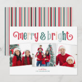 Fun Merry & Bright Rot/Grüne Typografie (Vorne/Hinten)