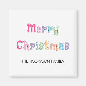 Fun Merry Christmas Multicolor Kühlschrankmagnet (Vorne)