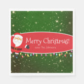 Fun Merry Christmas Santa Last Name Red and Green Serviette (Vorderseite)