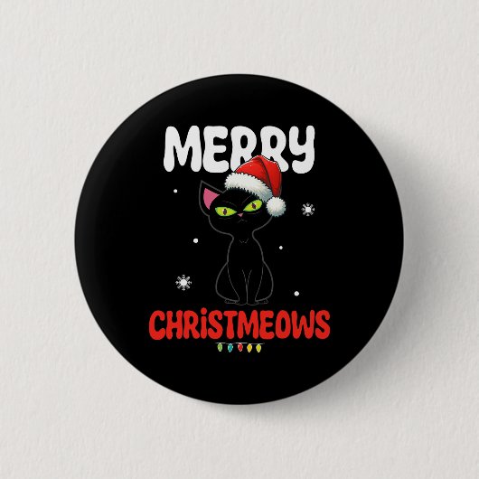 Fun Merry Christmeows Jolly Cat Christmas Kids Button (Vorderseite)