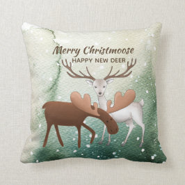 Fun Merry Christmoose Happy New Deer Kissen