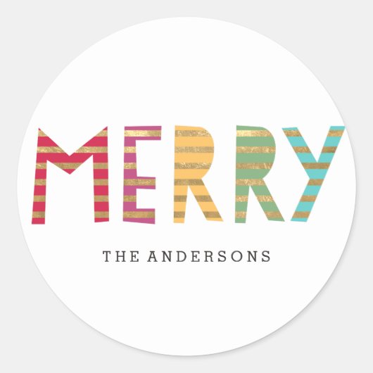 Fun Merry Custom Holiday Sticker oder Labels (Vorderseite)