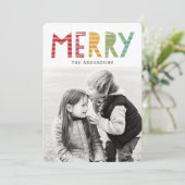 Fun Merry Holiday Foto Card Feiertagskarte (Stehend Vorderseite)