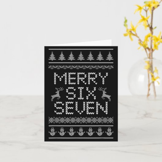 Fun Merry Six Seven 6 7 Meme Design Christmas Humo Karte (Gelbe Blume)