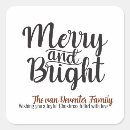 Fun Merry und Bright Simplistic Quadratischer Aufkleber