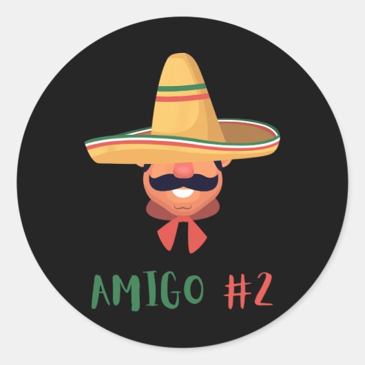 Fun Mexican Amigo #2 Group Matching Diy Halloween Runder Aufkleber (Vorderseite)