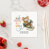 Fun Mice Sleighing Jingle Der ganze Glitzer Serviette (Beispiel)