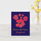 Fun MidCentury Poppies Niedliche Geburtstag Karte (Gelbe Blume)