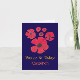 Fun MidCentury Poppies Niedliche Geburtstag Karte