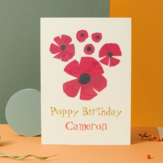 Fun MidCentury Poppies Niedliche geklappte Grußkar Karte