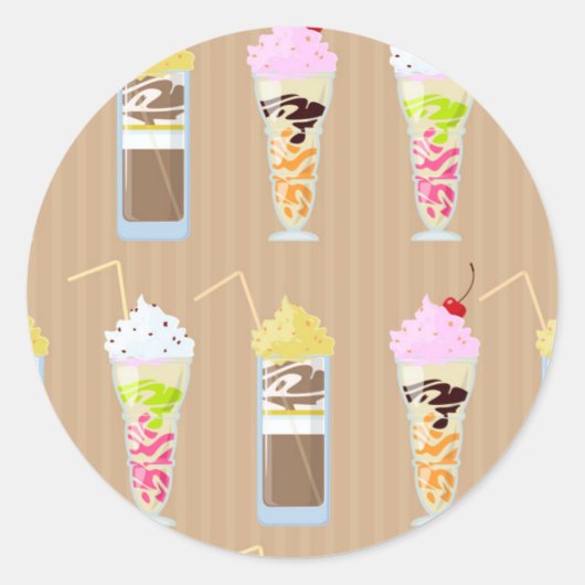 Fun Milk Shake Design Runder Aufkleber (Vorderseite)
