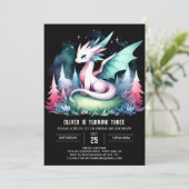 Fun Minimalistisch Dragon Geburtstag Einladung (Stehend Vorderseite)