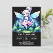 Fun Minimalistisch Fairy Birthday Einladung (Stehend Vorderseite)