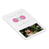 Fun Mint & Hot Pink Foto Couple Wimshire Script Magnet (Rechte Seite)