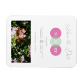 Fun Mint & Hot Pink Foto Couple Wimshire Script Magnet (Horizontal)