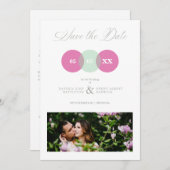 Fun Mint & Hot Pink Foto Couple Wimshire Script Save The Date (Vorne/Hinten)