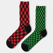 Fun Mismatch Odd Christmas Kariert Socken (Linkes Detail)