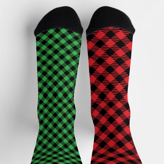 Fun Mismatch Odd Christmas Kariert Socken (Oben)