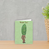 Fun Mister Pickle Head Man Brown Anzug auf Green Dankeskarte