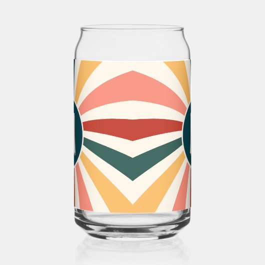 Fun Mit Monogramm Retro-Muster Dosenglas (Rechts)