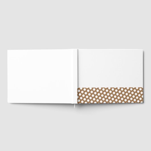 Fun Mocha Edge Polka Punkte auf weißem Hintergrund Gästebuch (Voll)