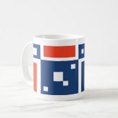 Fun Mod Geometric in Rot, Weiß und Blau Kaffeetasse (Vorderseite Links)