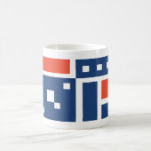 Fun Mod Geometric in Rot, Weiß und Blau Kaffeetasse (Mittel)