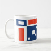 Fun Mod Geometric in Rot, Weiß und Blau Kaffeetasse (Links)